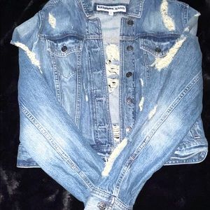 Express denim jacket-distressed & slightly cropped